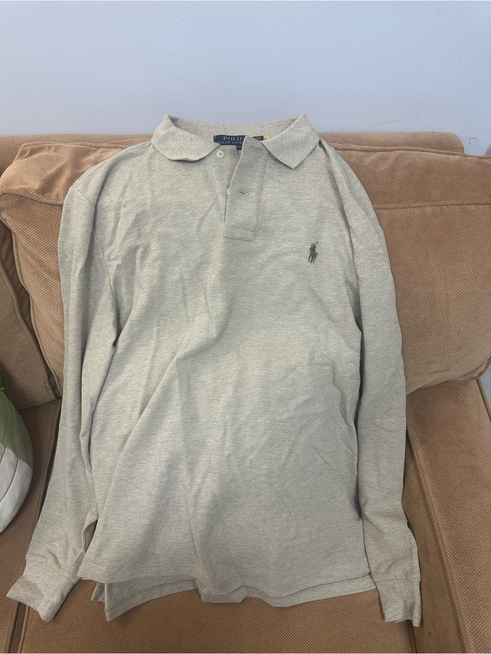 Ralph Lauren Light Gray Long-Sleeve Polo Shirt